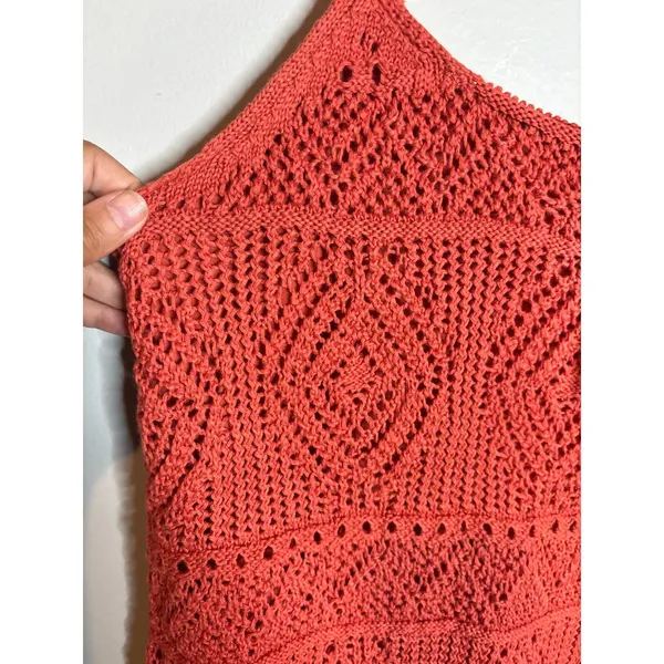 NWT A New Day Mini Crochet Shift Dress Rust Coral - Image 5