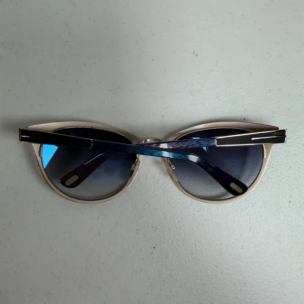Tom Ford 56mm Sunglasses Nina TF373 Black Gold Cat Eye Gradient Italy Luxury - Image 4
