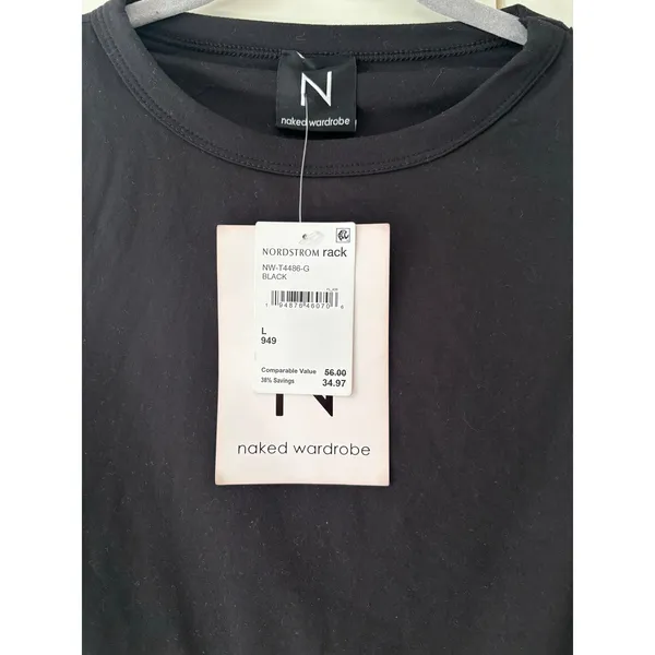 NWT Naked Wardrobe Black Sleeveless Crop Tank Top Women’s Large Stretch - Image 5
