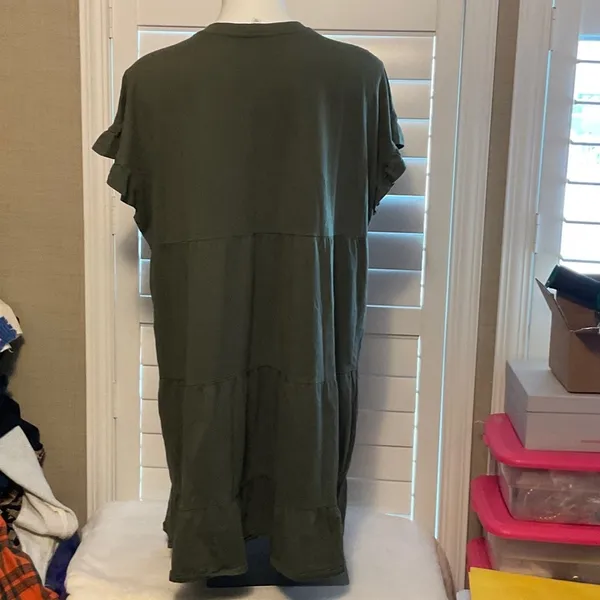 Olive Green Midi Dress Size XL - Image 4