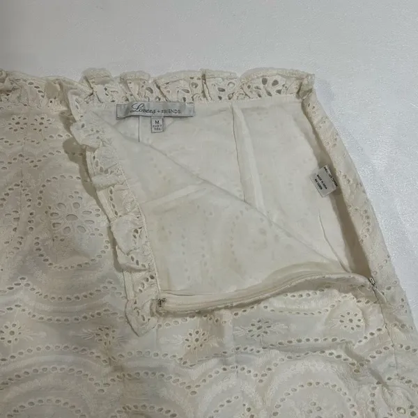 Lovers + Friends Cream Eyelet Ruffle Hem Mini Skirt Size M - Image 5