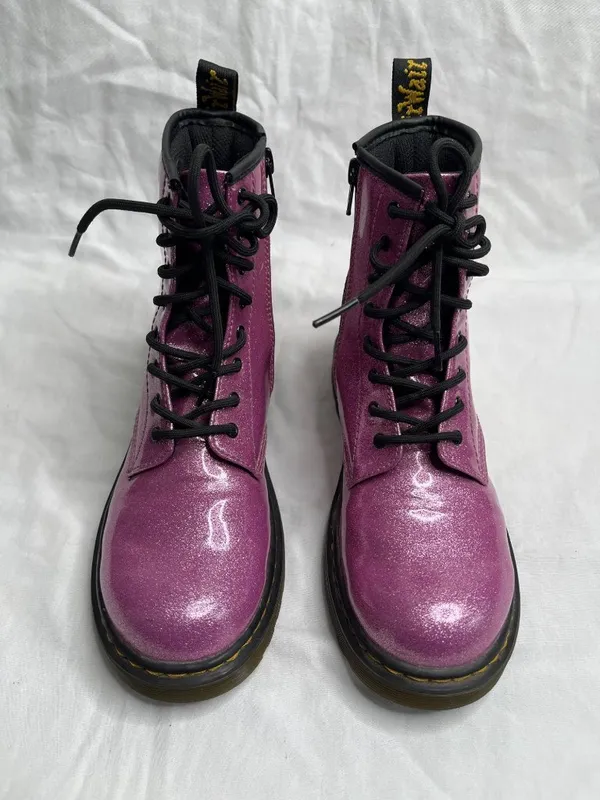Dr. Martens 1460 Pink Glitter Boots Lace-Up Size 6 Womens EU 37 - Image 3