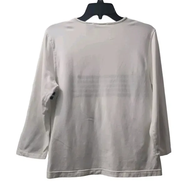 Ralph Lauren Polo Jeans Co. Striped Long Sleeve Top Crew Neck White Casual ‎ Size M - Image 2