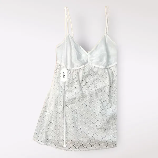 American Vintage White Eyelet Lace Sweetheart Neck Tank Top‎ Size S - Image 7