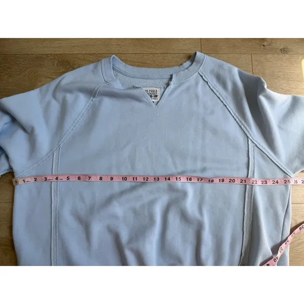 Aerie this feels seriously lived in blue oversized sweatshirt loungewear size xs - Image 7