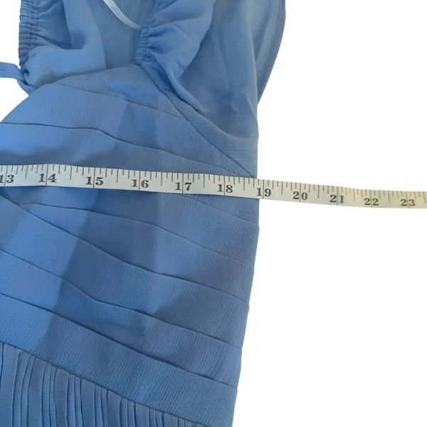 Lulus Amalfi Coast Light Blue Pleated Flutter Sleeve Mini Dress XL Coquette - Image 10