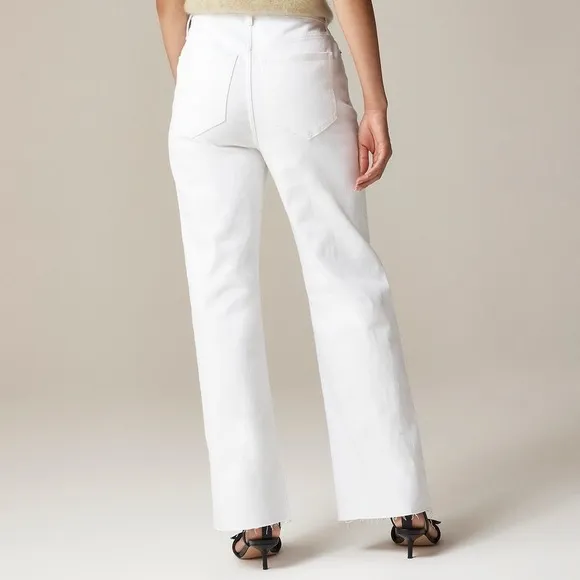 NWT!! J. CREW Curvy Slim Wide Denim Jeans Solid White Raw Hems Stretch‎ Size 27 - Image 6