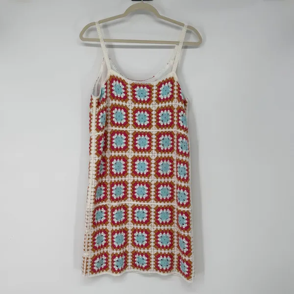 Willow & Wind Crochet‎ Granny Square Dress Boho Festival Mini Colorful NWT M - Image 2