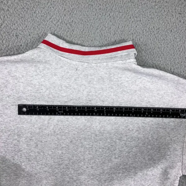 Rugby Polo Sweatshirt Women 1X Gray Blue Red Stripe Cropped L/S Soft‎ Sporty - Image 13