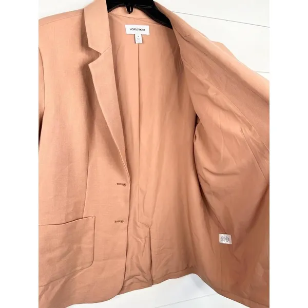 Nordstrom Two Button Notched Lapel Front Pockets Blazer Jacket Sz M Relaxed Fit - Image 4
