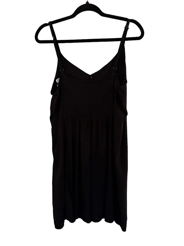Gap Black Rayon Cami Mini Dress XL Button Front Shirred Back - Image 4