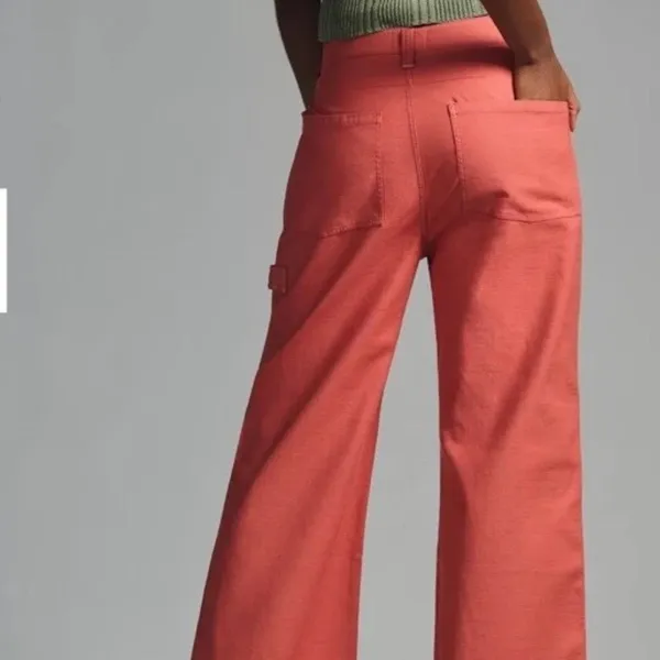 Pilcro Painted Puddle Cargo CROPPED Pants Womens Size 26 Burnt Orange Boho - Image 5