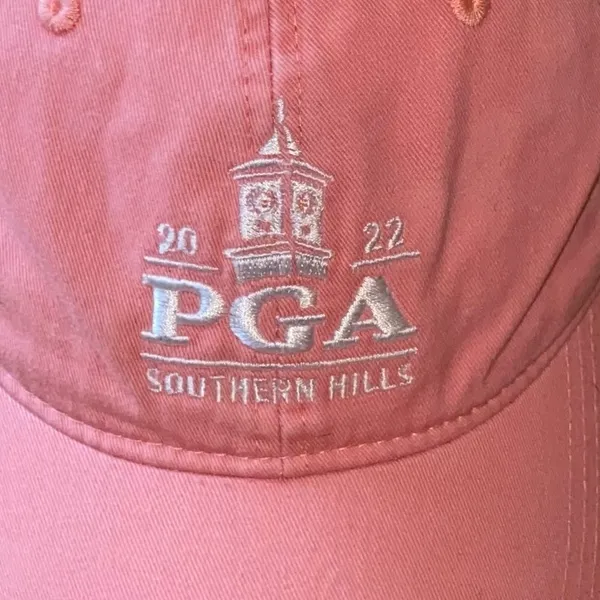 PGA Southern Hills Golf Pink & White Mesh Baseball Hat‎ 2022 - Image 2