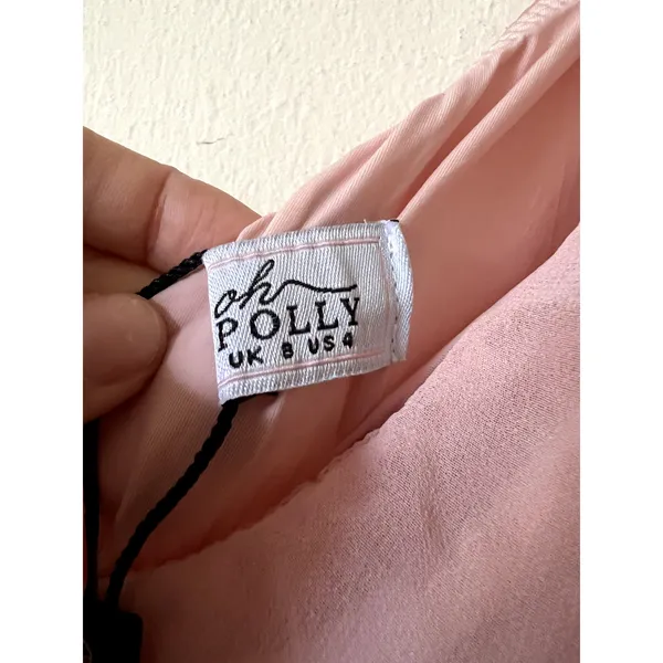 Oh Polly Giada Scarf-Detail Midmaxi Dress Blush Pink Size 4 New - Image 9