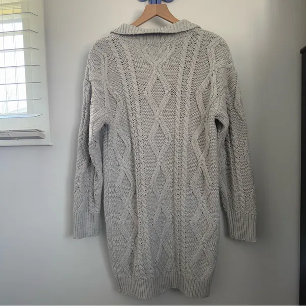 Princess Polly Small/Medium NEW Cavanaugh Sweater Collar Dress Grey Thick Preppy - Image 3