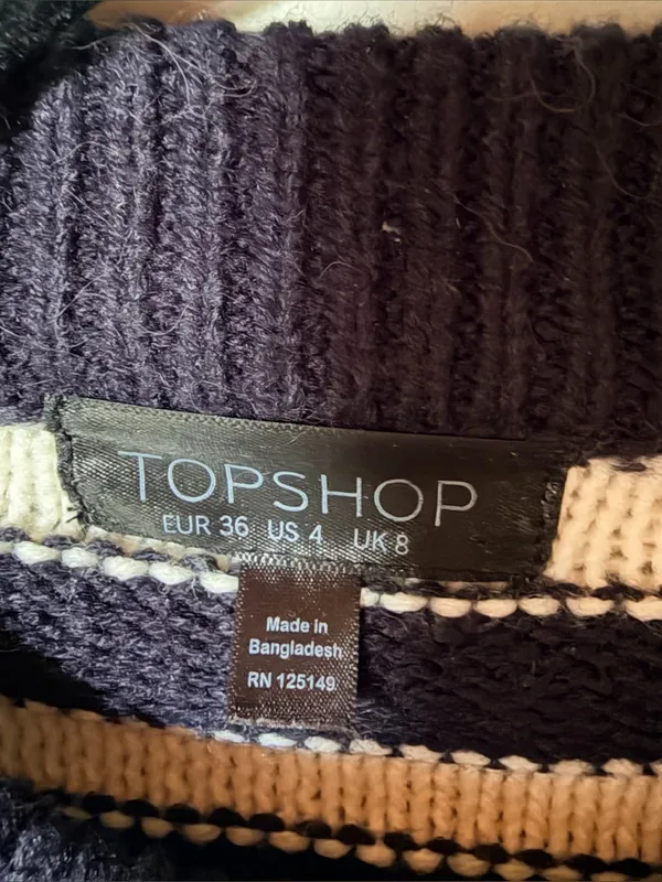Topshop cropped stripe sweater S - Image 3