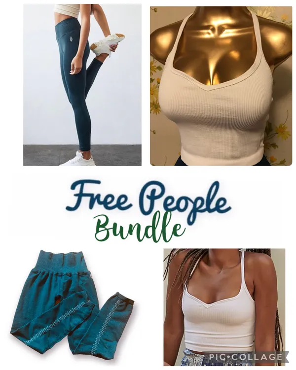 Free People NWOT Happiness Runs Crop & Good Karma 7/8 Legging XS/S MSRP $118 SET - Image 4