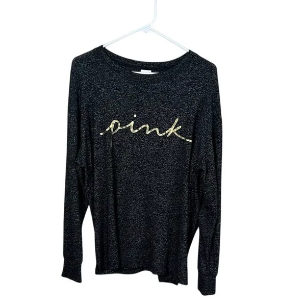 PINK Victoria’s Secret Black Logo Sleep Top size L - Image 2
