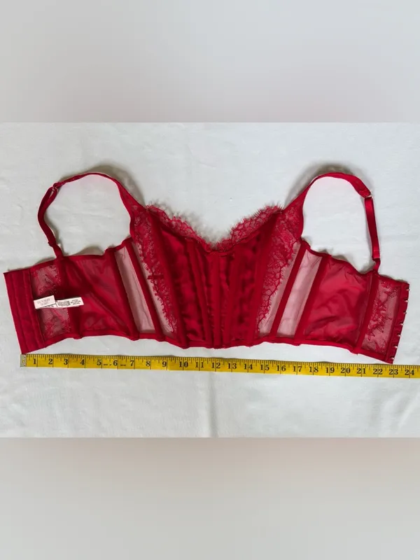 VICTORIA’S SECRET Dream Angels Red Lace Corset Top Size Small EUC - Image 11
