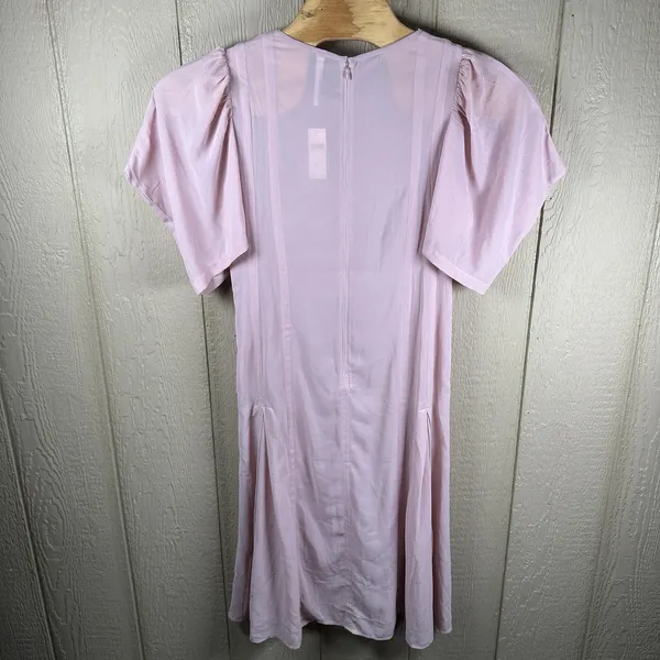 NEW By Anthropologie Modern Sheer Midi Dress Womens 12 Violet Ice Pink Romantic - Image 5