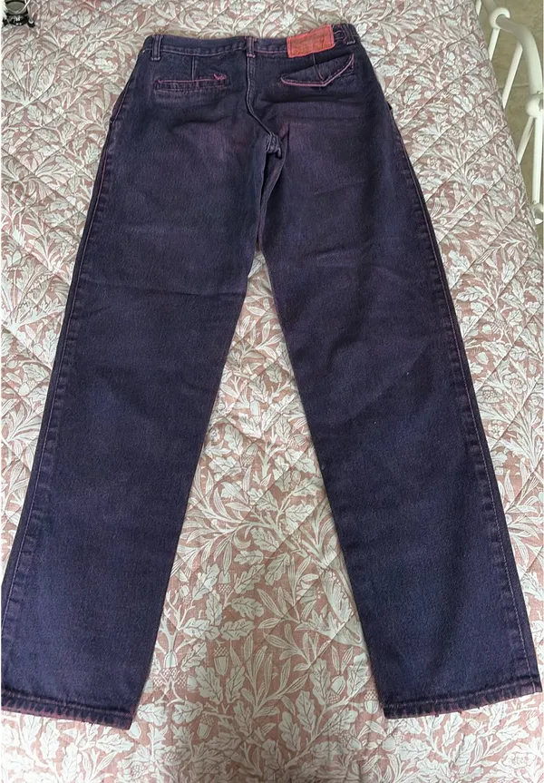 Hand painted jeans Purple Size 2 - Image 2