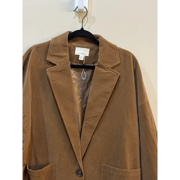 The Korner Anthropologie Chore Utility‎ Barn Long Velvet Coat Size 8 Oversized - Image 5
