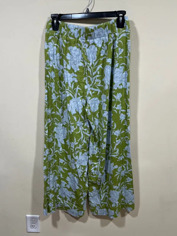 Maeve by Anthropologie London Green Blue Floral Wide Leg Pants size XS EUC - Image 7