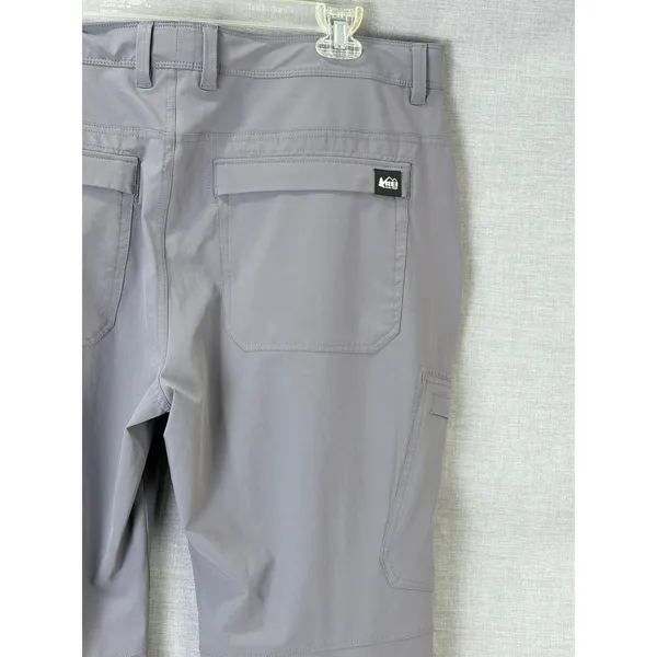 REI Co-op Savanna Trails Pants Womens 16 Petite Gray Hiking‎ Cargo Roll Up Hem - Image 8