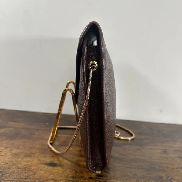 Yves Saint Laurent Vintage Shoulder Bag Small Brown Leather YSL - Image 14