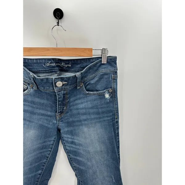 American Eagle‎ Y2K Mid Rise Slim Boot Denim Jeans Womens Size 12 Casual Staple - Image 4