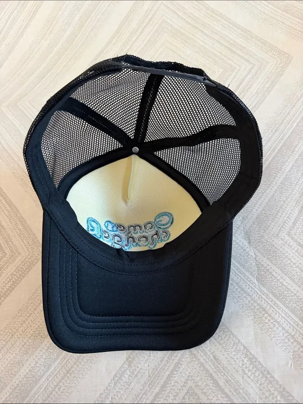 Game Changer Trucker Hat Black White Mesh Snapback Baseball Cap Like New - Image 4