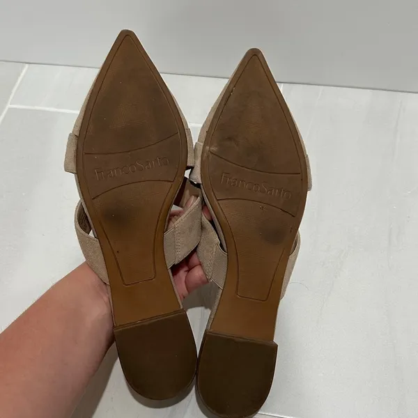 Franco Sarto Beige Suede Loafers - Image 4