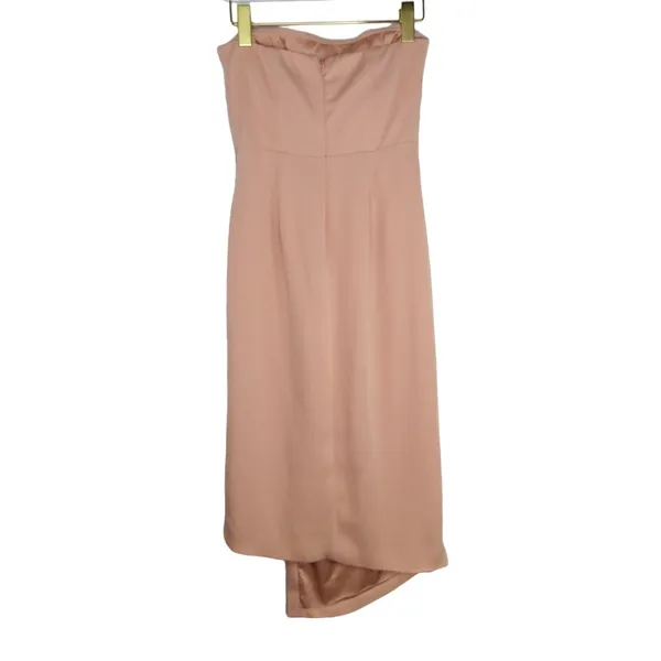Cushnie Blush Pink Strapless Asymmetrical Midi Dress Formal Size 2 Extra Small - Image 3