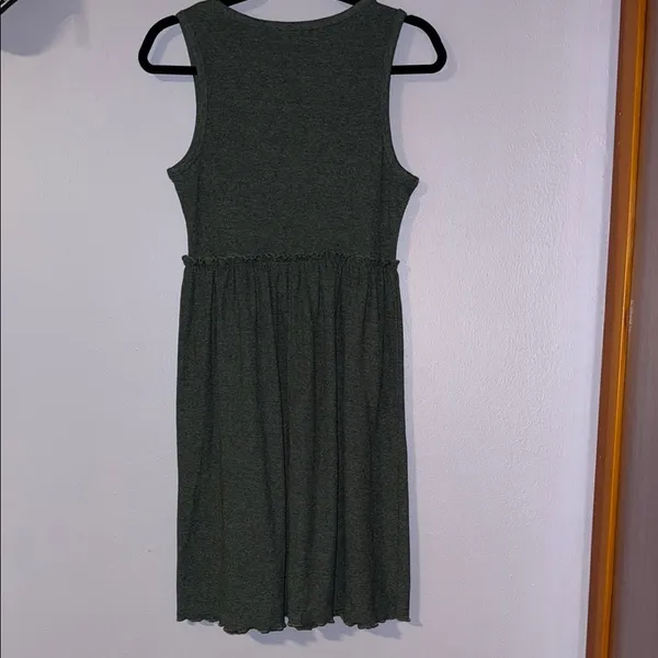 Olive Green Sleeveless Dress Size M - Image 2