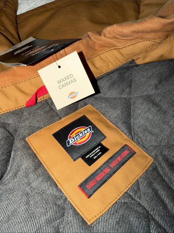 NWT $159 Dickies Wax Coated Chore Coat, Brown Duck FJWAX1 BROWN DUCK 2XL - Image 6