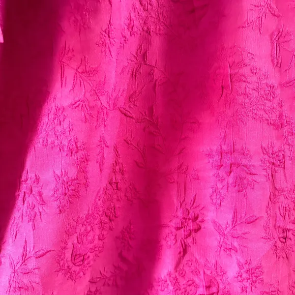 Ted Baker Magenta Pink Floral‎ Jacquard Puff Sleeve Blouse XL 1037380 NWT - Image 6