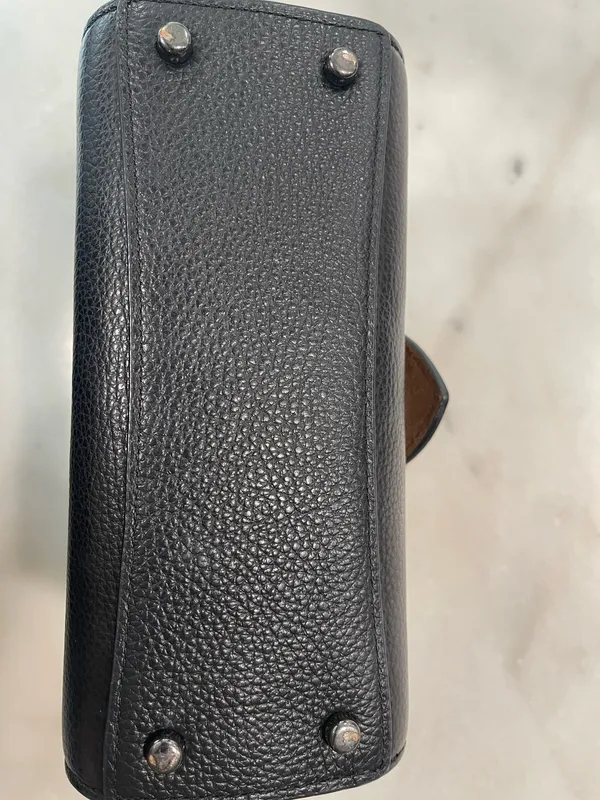 Coach Demi Sufflette Black Pebbled Leather Shoulder Bag Vintage Pouch Purse - Image 4