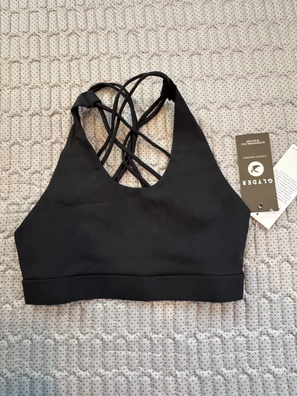 Glyder Black Scoop Neck Sports Bralette - Image 2
