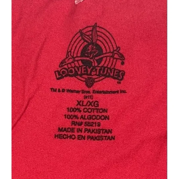 Looney Tunes Bugs Bunny Hare Brained T-Shirt Size Extra Large XL Red. Juniors.‎ - Image 4
