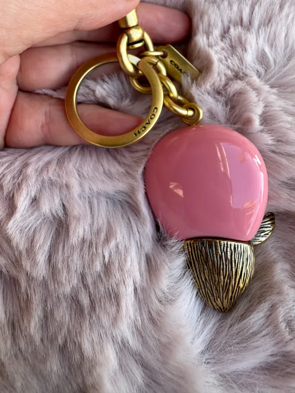 NWT COACH PINK CRYSTAL MOUSE BRASS CAX70 - Image 2