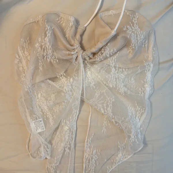 Elegant Cream Lace Tube Top and Maxi Skirt Set - Image 3