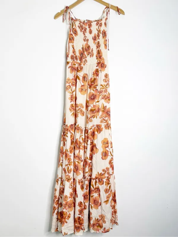 Free People Intimately Garden Party Floral Maxi Dress Medium Tie Straps - Image 6