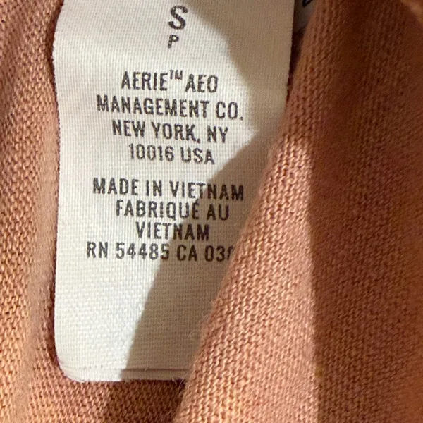 Aerie Cropped Long Sleeve Tee Small Light Brown 100% Cotton - Image 4