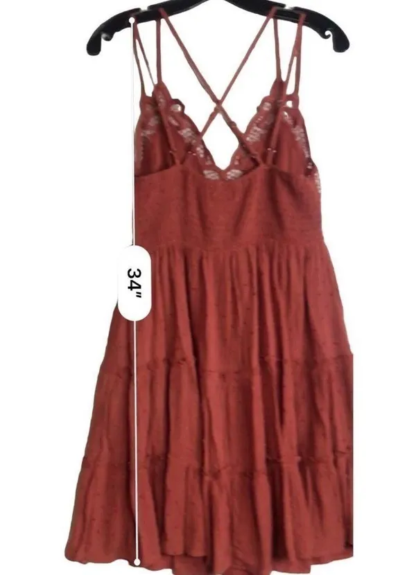 Brand New In Bohemian Burnt Orange Skater Dress Size S - Image 6