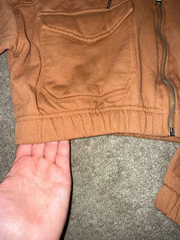 Ashley Vintage Charm Rust Cropped Zip Up Hoodie - Image 4