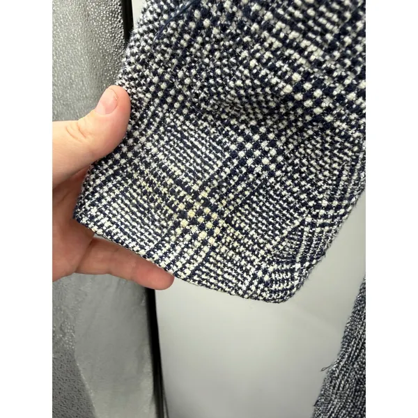 Veronica‎ Beard Fiona Coat Women's Medium Blue Multi Plaid Long Wool Blend Fall - Image 9