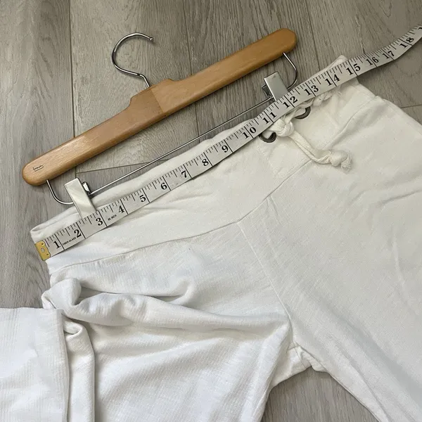 Pink Lotus Sweatpants low rise wide leg womens White xsmall y2k retro loungewear - Image 4