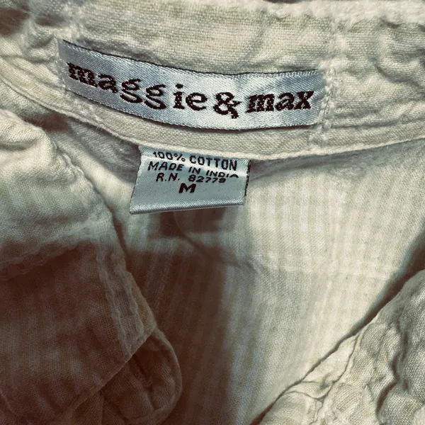 Cottagecore Maggie & Max Womens M Yellow Gingham Shirt 100% Cotton embroidered - Image 4
