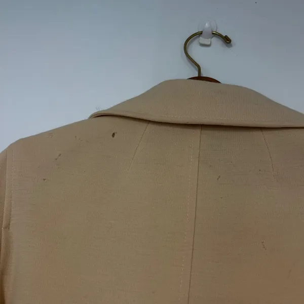 Jaeger London Vintage 100% Wool Trench Coat Cream Made in Great Britain Size 12 - Image 8