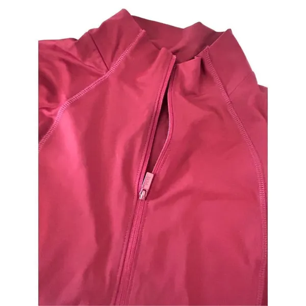 Pink by Victoria’s Secret burgundy 1/2 zip jacket back collar logo size s/m - Image 3